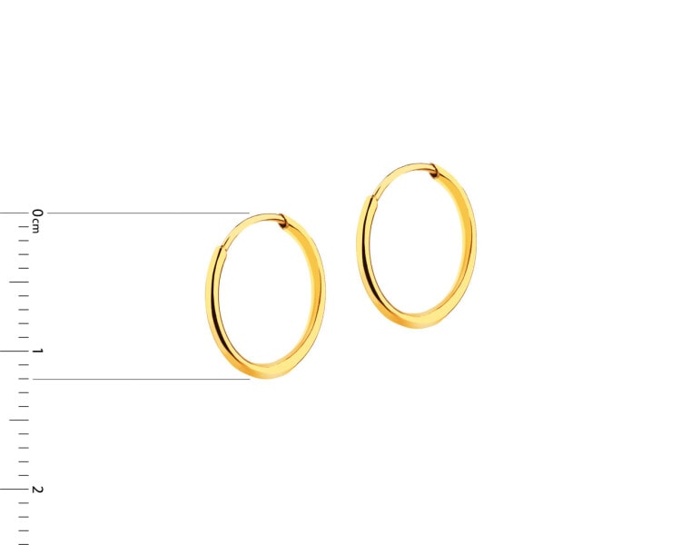 Yellow Gold Earrings - Hoop, 9 mm