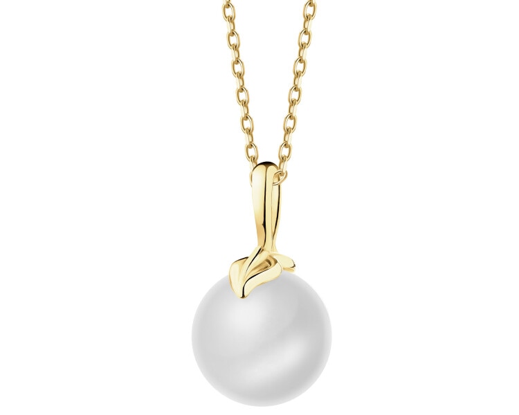 14 K Yellow Gold Pendant with Pearl