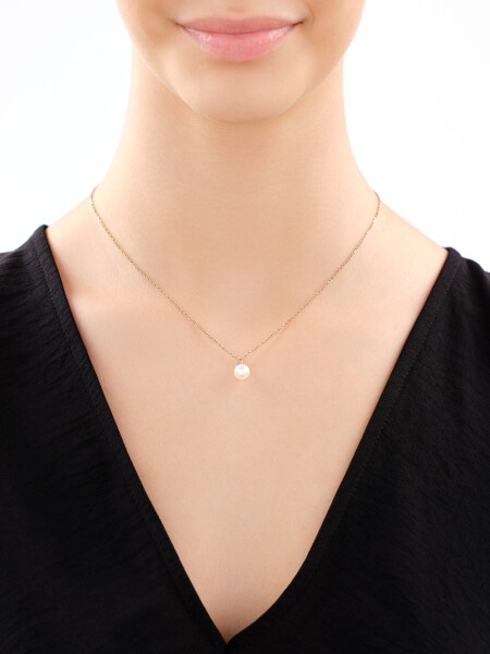 14 K Yellow Gold Pendant with Pearl