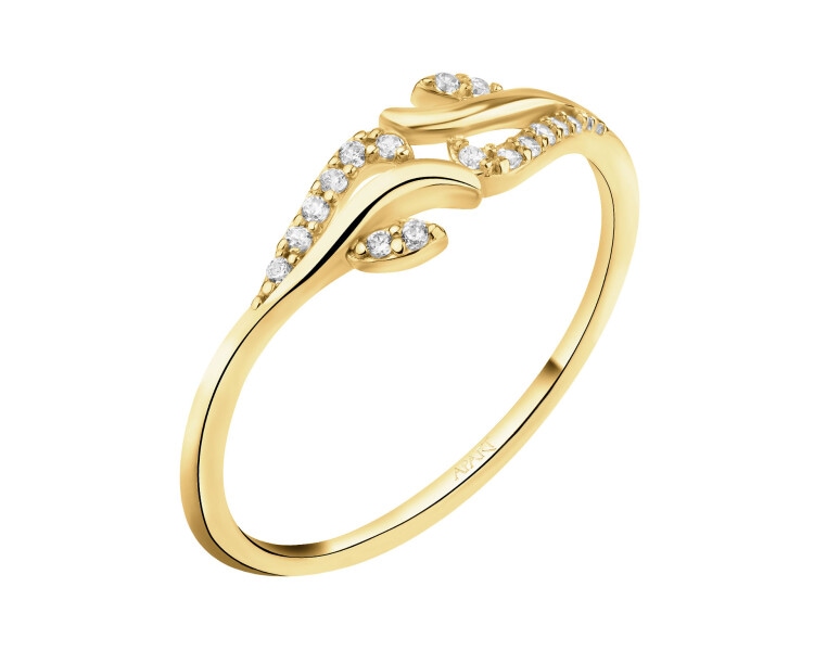 8 K Yellow Gold Ring with Cubic Zirconia