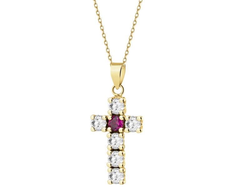 9 K Yellow Gold Pendant with Cubic Zirconia