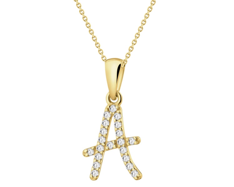 8 K Yellow Gold Pendant with Cubic Zirconia