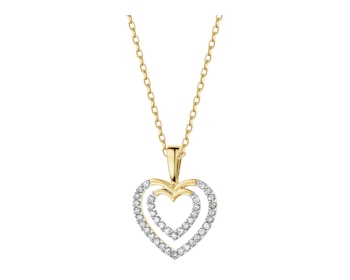 Zlatý přívěsek s diamanty - srdce 0,10 ct - ryzost 585