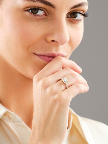 Pierścionek z żółtego złota z diamentami laboratoryjnymi - 1,75 ct - próba 750