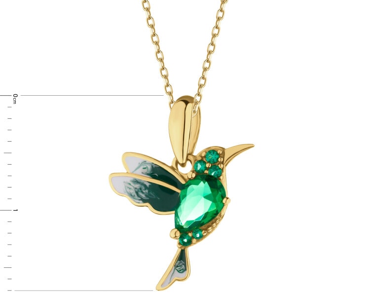 Gold-Plated Silver Pendant with Cubic Zirconia