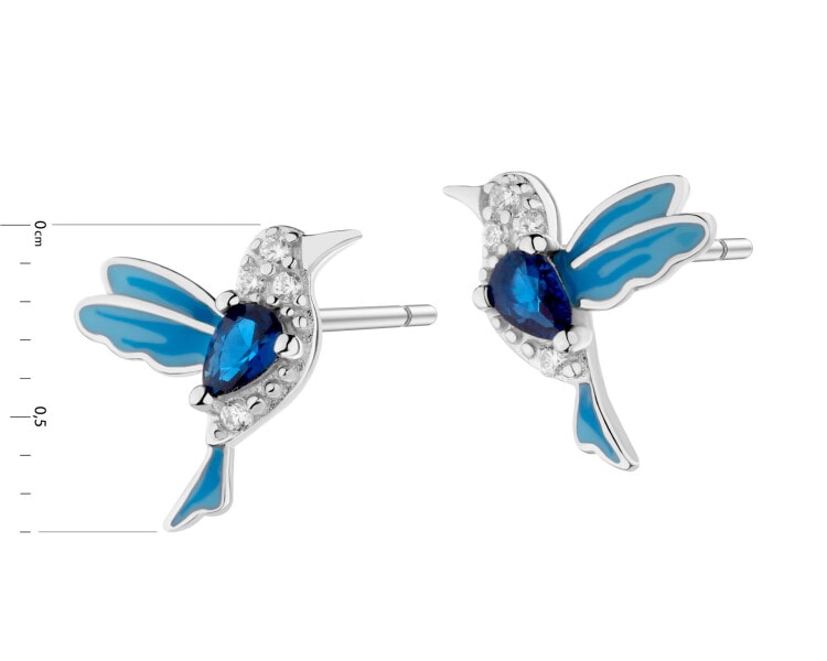 Rhodium Plated Silver Earrings with Cubic Zirconia