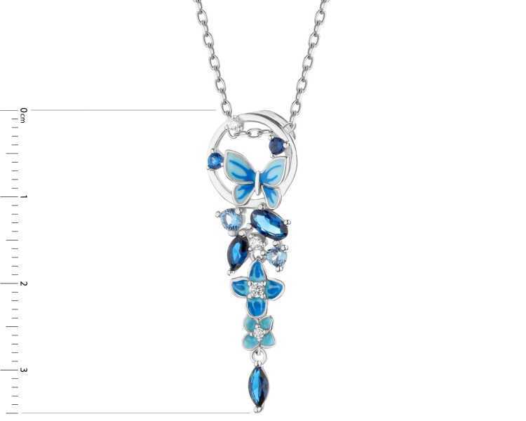 Rhodium Plated Silver Pendant with Cubic Zirconia