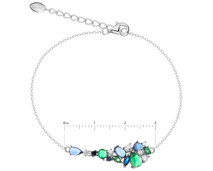 Rhodium Plated Silver Bracelet with Cubic Zirconia