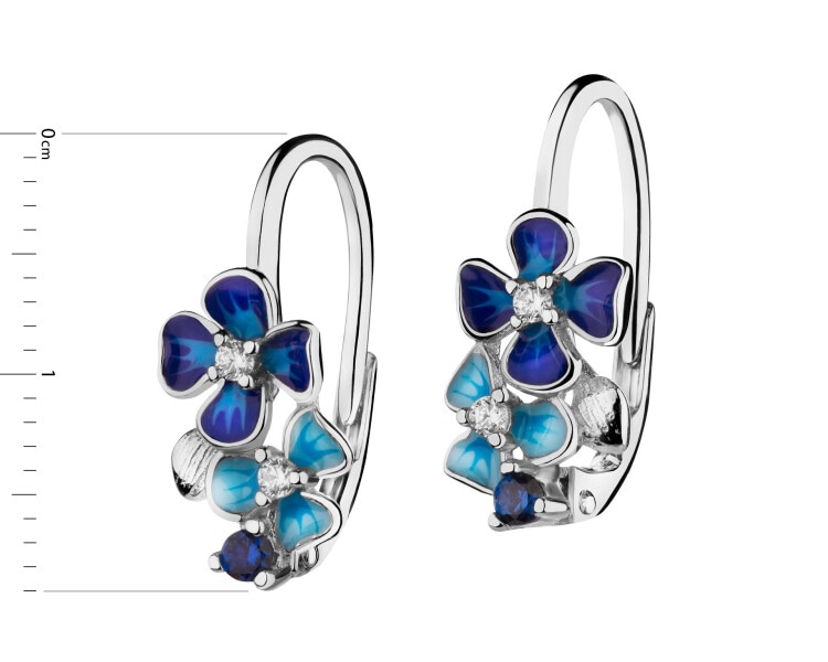 Rhodium Plated Silver Earrings with Cubic Zirconia