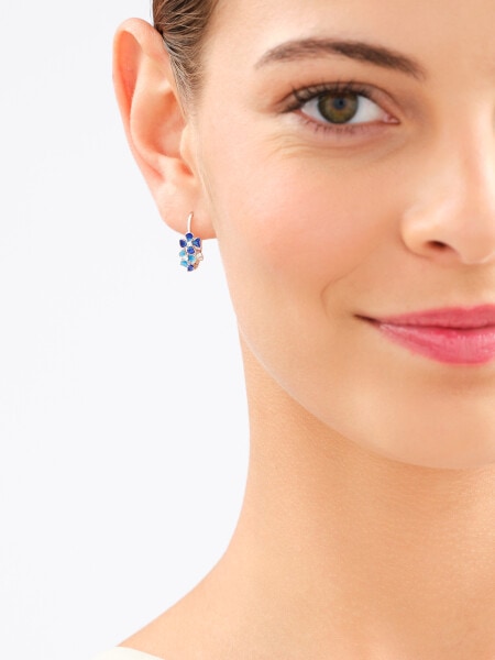 Rhodium Plated Silver Earrings with Cubic Zirconia