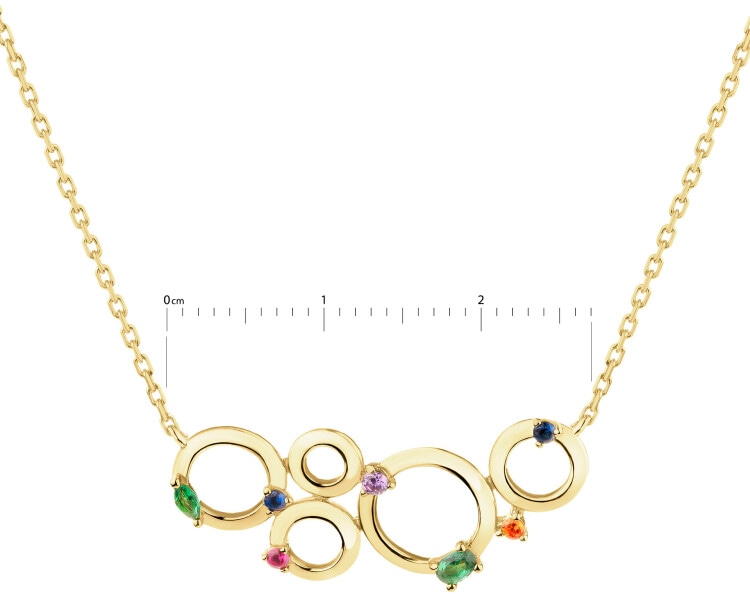 Gold-Plated Silver Necklace with Cubic Zirconia