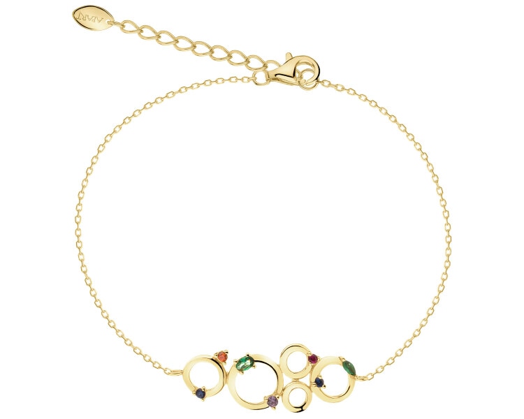 Gold-Plated Silver Bracelet with Cubic Zirconia