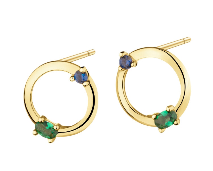 Gold-Plated Silver Earrings with Cubic Zirconia