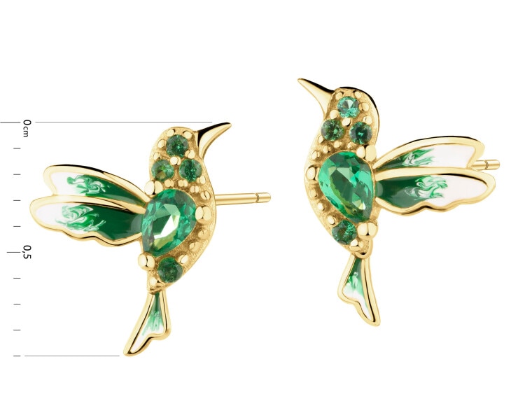 Gold-Plated Silver Earrings with Cubic Zirconia