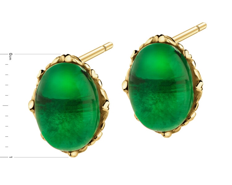 Gold-Plated Silver Earrings with Glass