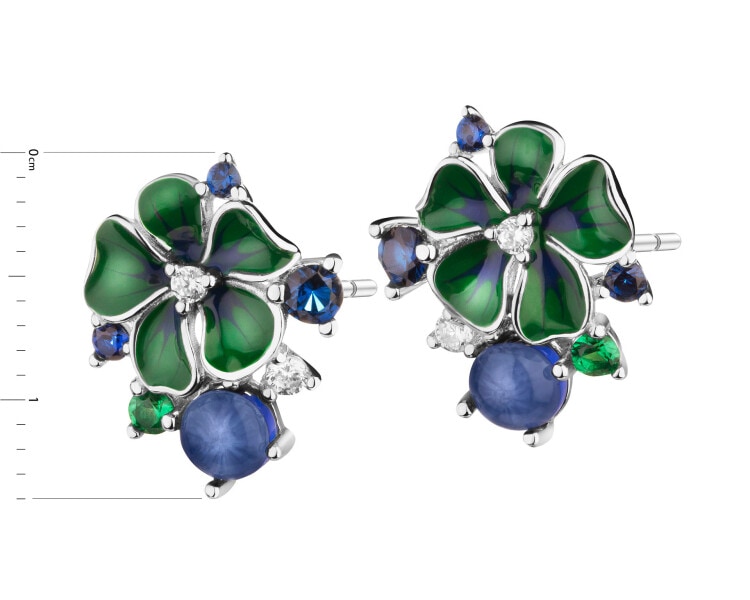 Rhodium Plated Silver Earrings with Cubic Zirconia