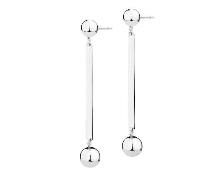 Rhodium Plated Silver Dangling Earring