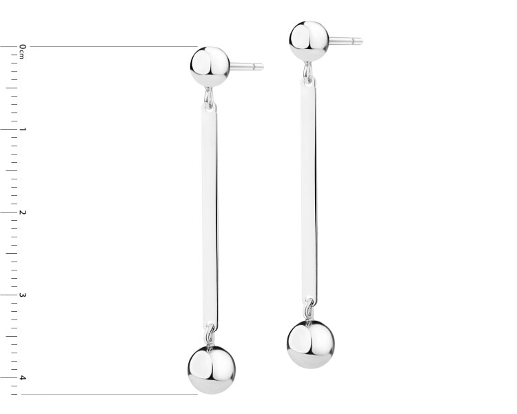 Rhodium Plated Silver Dangling Earring