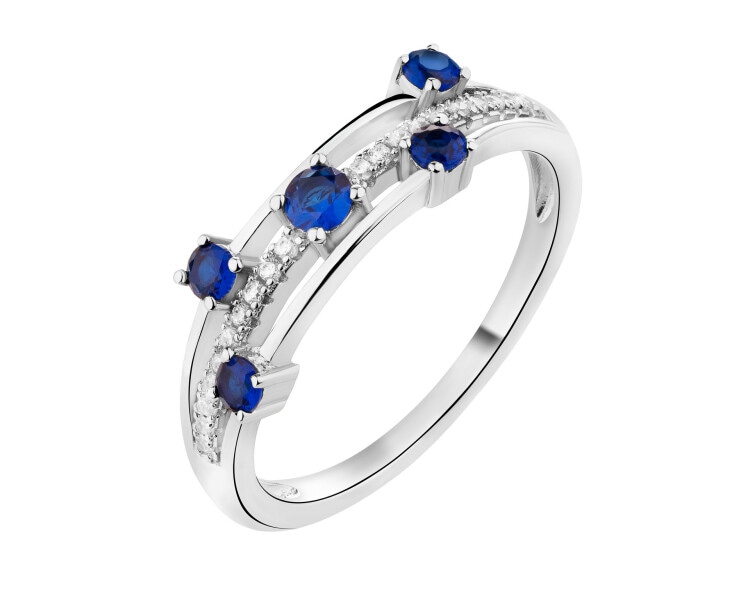 Rhodium Plated Silver Ring with Cubic Zirconia