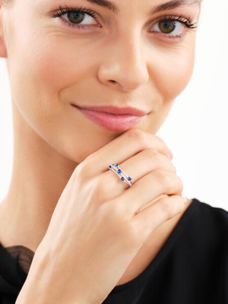 Rhodium Plated Silver Ring with Cubic Zirconia