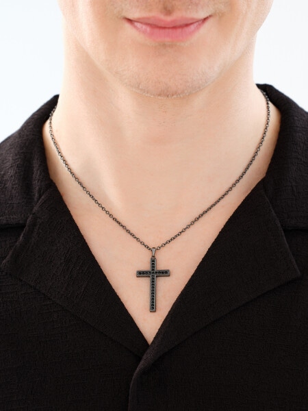 Rhodium Plated Silver Necklace with Cubic Zirconia