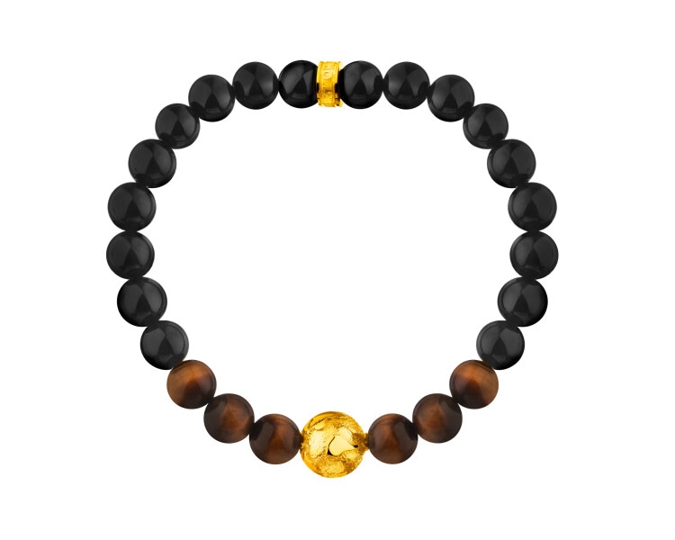 Stainless Steel Bracelet with Onyx