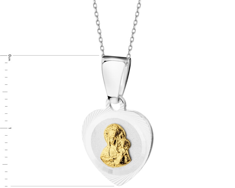 Rhodium-Plated Silver, Gold-Plated Silver Pendant