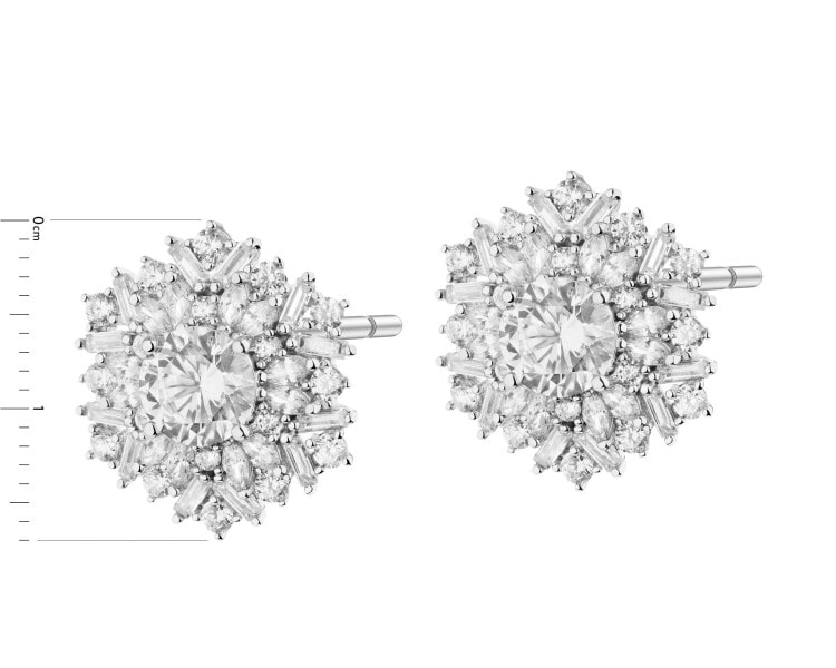 Rhodium Plated Silver Earrings with Cubic Zirconia