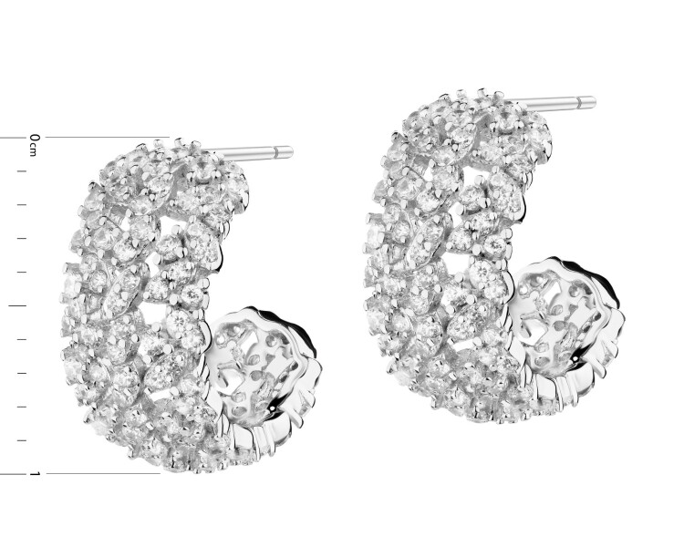 Rhodium Plated Silver Earrings with Cubic Zirconia