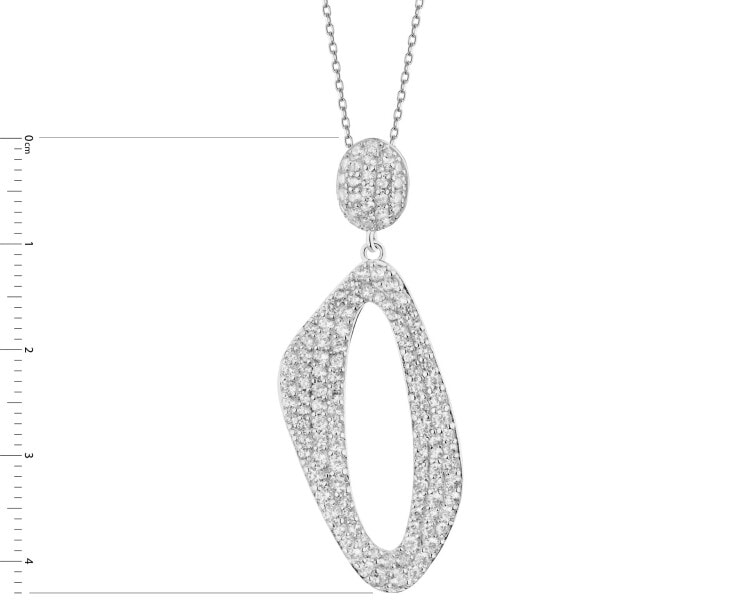 Rhodium Plated Silver Pendant with Cubic Zirconia