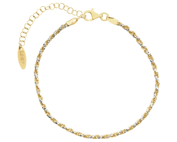 Rhodium-Plated Silver, Gold-Plated Silver Bracelet