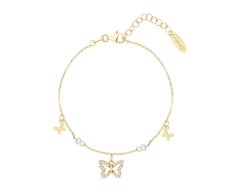 Gold-Plated Silver Bracelet with Cubic Zirconia
