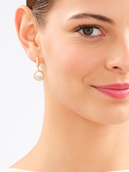 Stainless Steel Dangling Earring with Cubic Zirconia