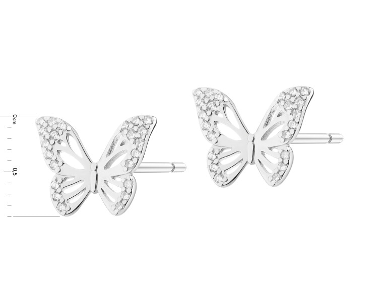 Rhodium Plated Silver Earrings with Cubic Zirconia