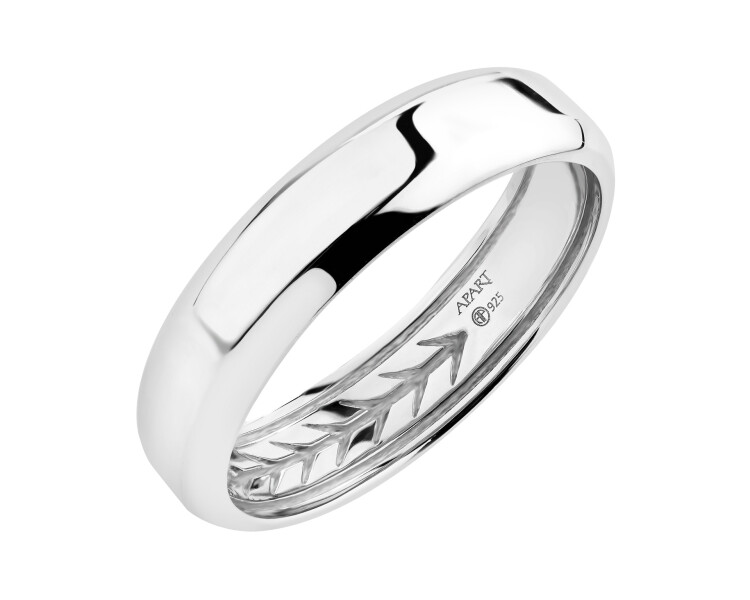 Rhodium Plated Silver Band Ring 