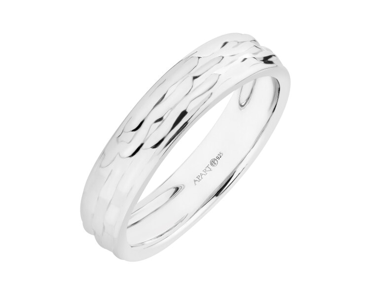 Rhodium Plated Silver Band Ring 