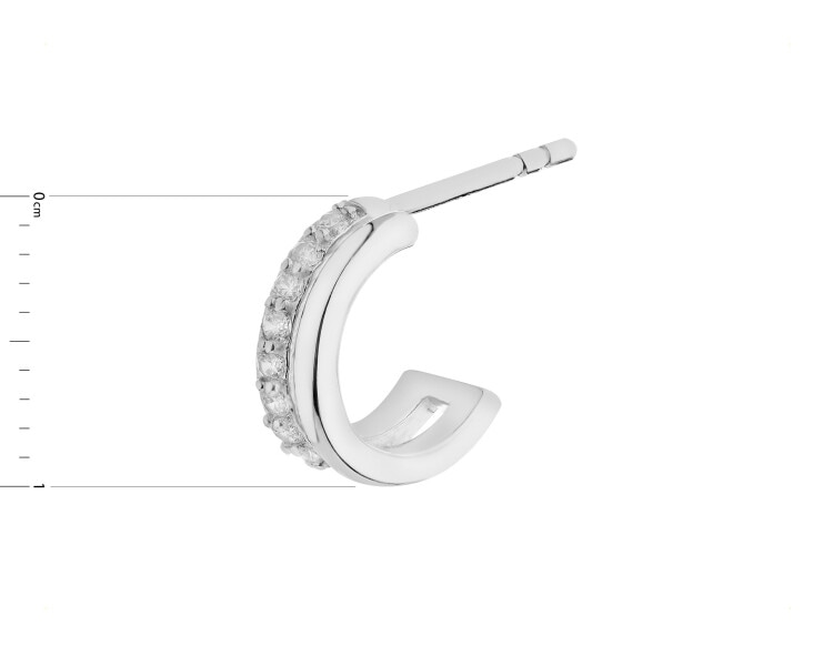 Rhodium Plated Silver Earring with Cubic Zirconia