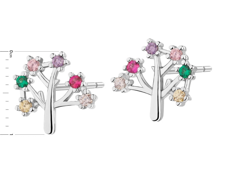 Rhodium Plated Silver Earrings with Cubic Zirconia