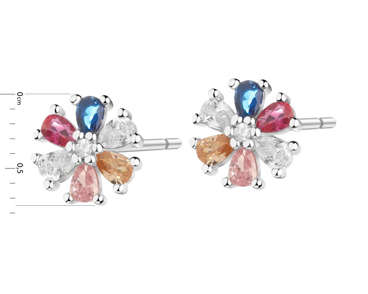 Rhodium Plated Silver Earrings with Cubic Zirconia