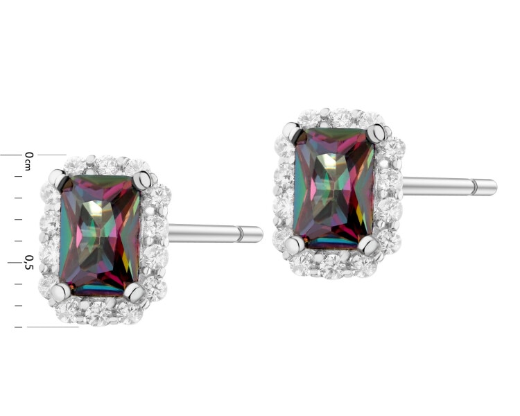 Rhodium Plated Silver Earrings with Cubic Zirconia