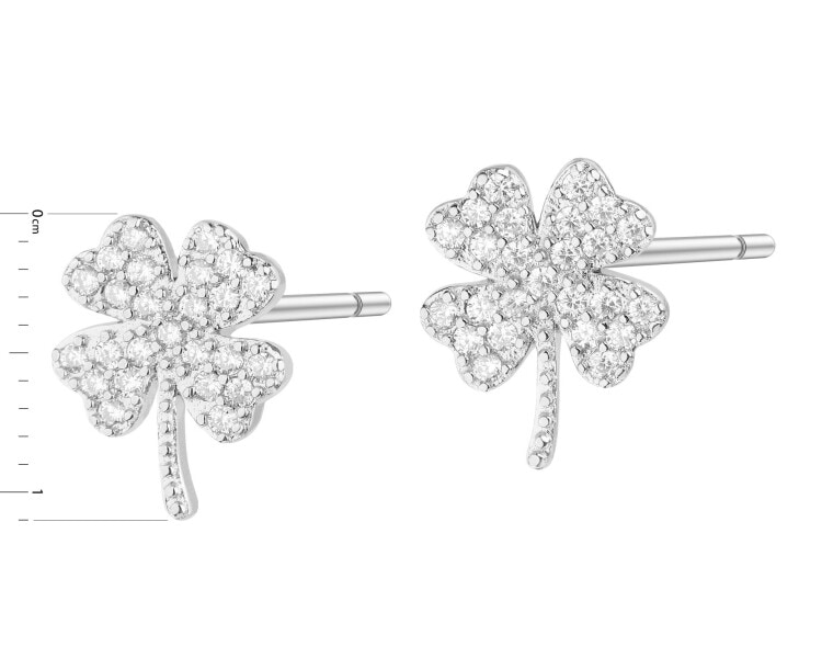 Rhodium Plated Silver Earrings with Cubic Zirconia