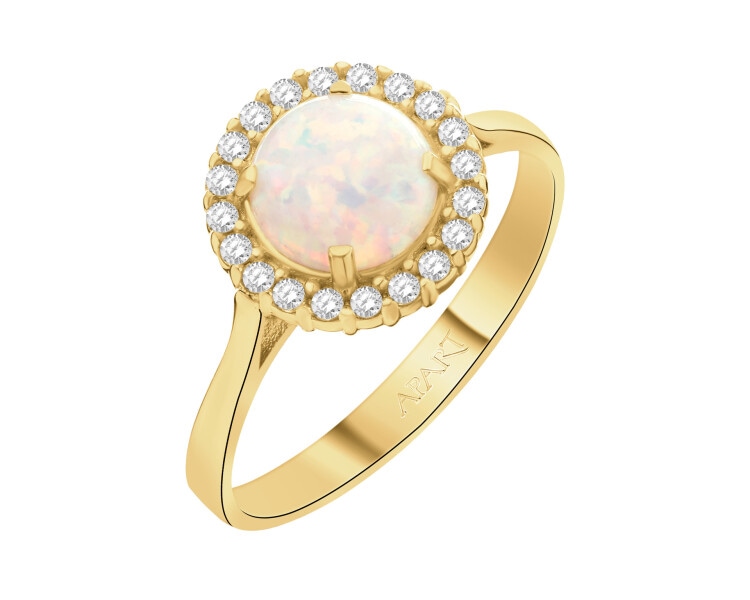 14 K Yellow Gold Ring with Opalite