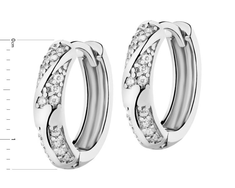 Rhodium Plated Silver Earrings with Cubic Zirconia