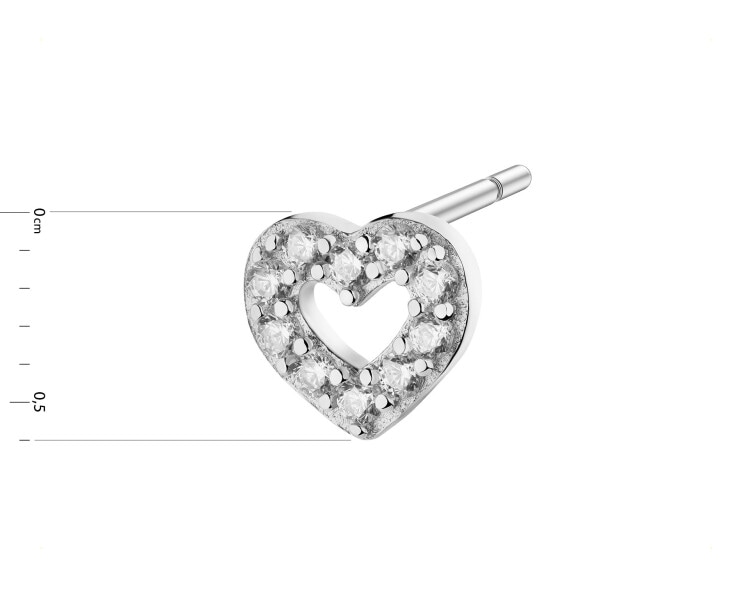 Rhodium Plated Silver Earring with Cubic Zirconia