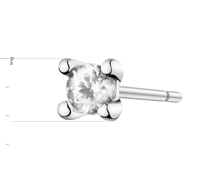 Rhodium Plated Silver Earring with Cubic Zirconia