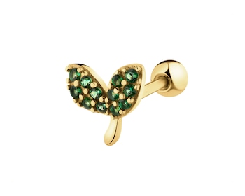 Gold-Plated Silver Piercing with Cubic Zirconia