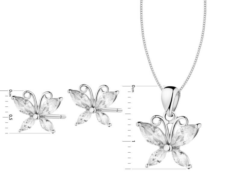 Rhodium Plated Silver Set