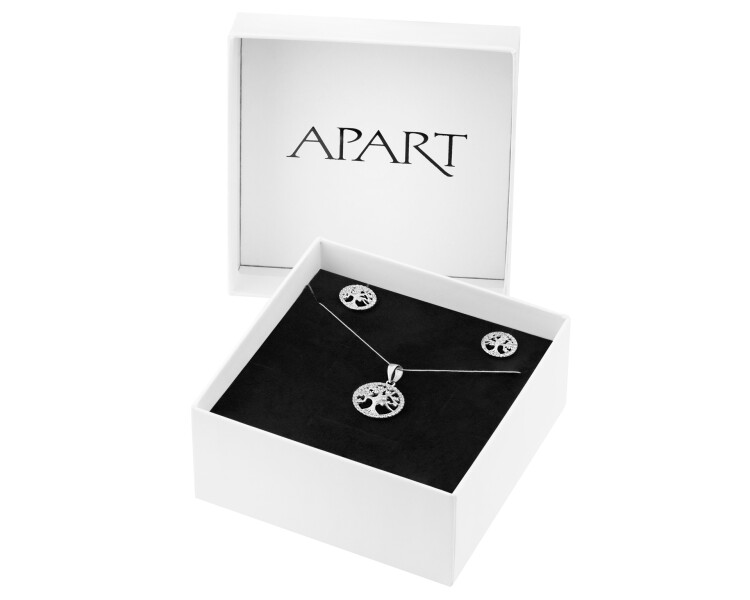 Rhodium Plated Silver Set