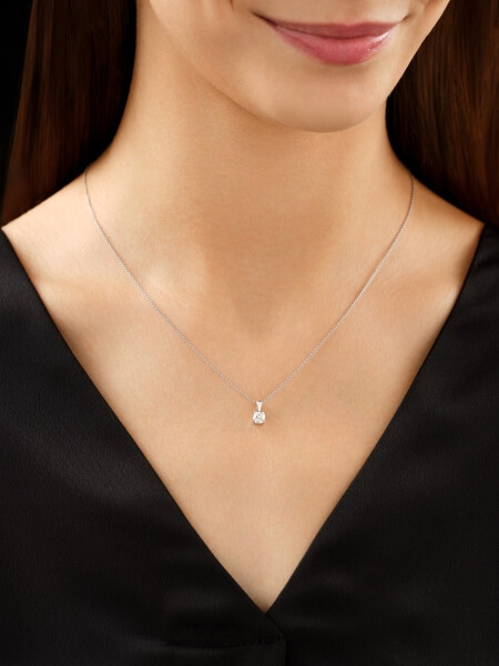 Přívěsek z bílého zlata s diamantem - 0,50 ct - ryzost 585