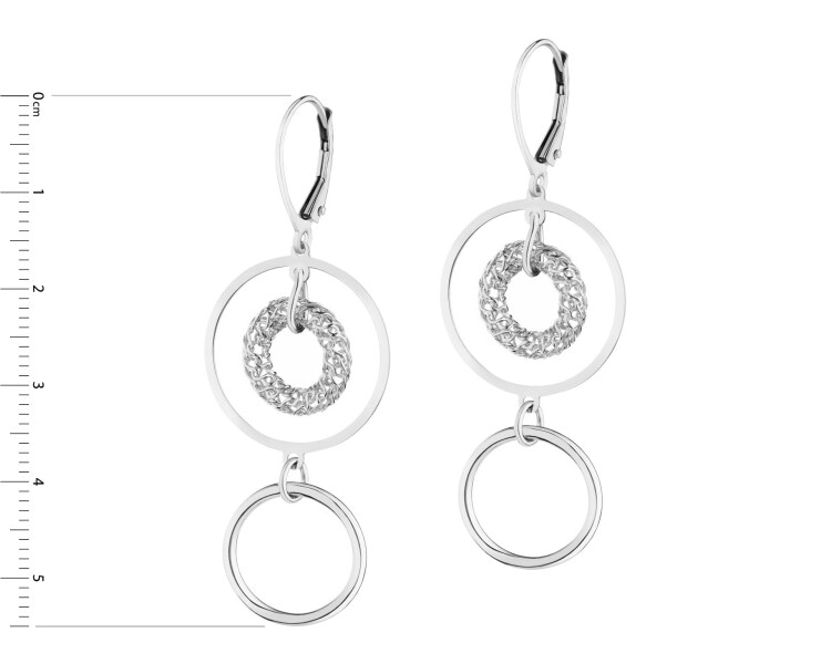 Rhodium Plated Silver Dangling Earring